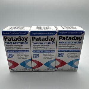 Pataday Eye Allergy Itch Relief Twice Daily 0.17oz 5mL Exp - 02/2026 X3